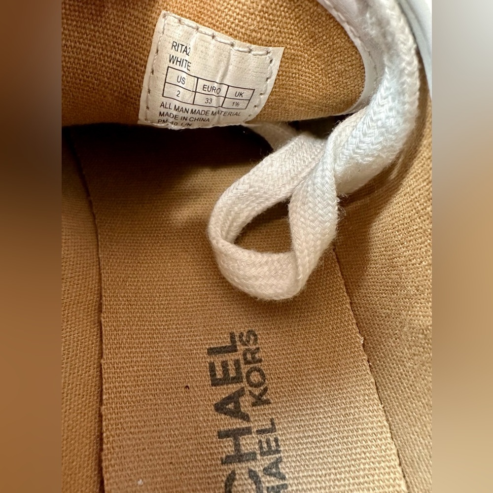 MICHAEL Michael Kors Girl Youth Ivy Nettle Sneaker Camel 2 US - Picture 8 of 9